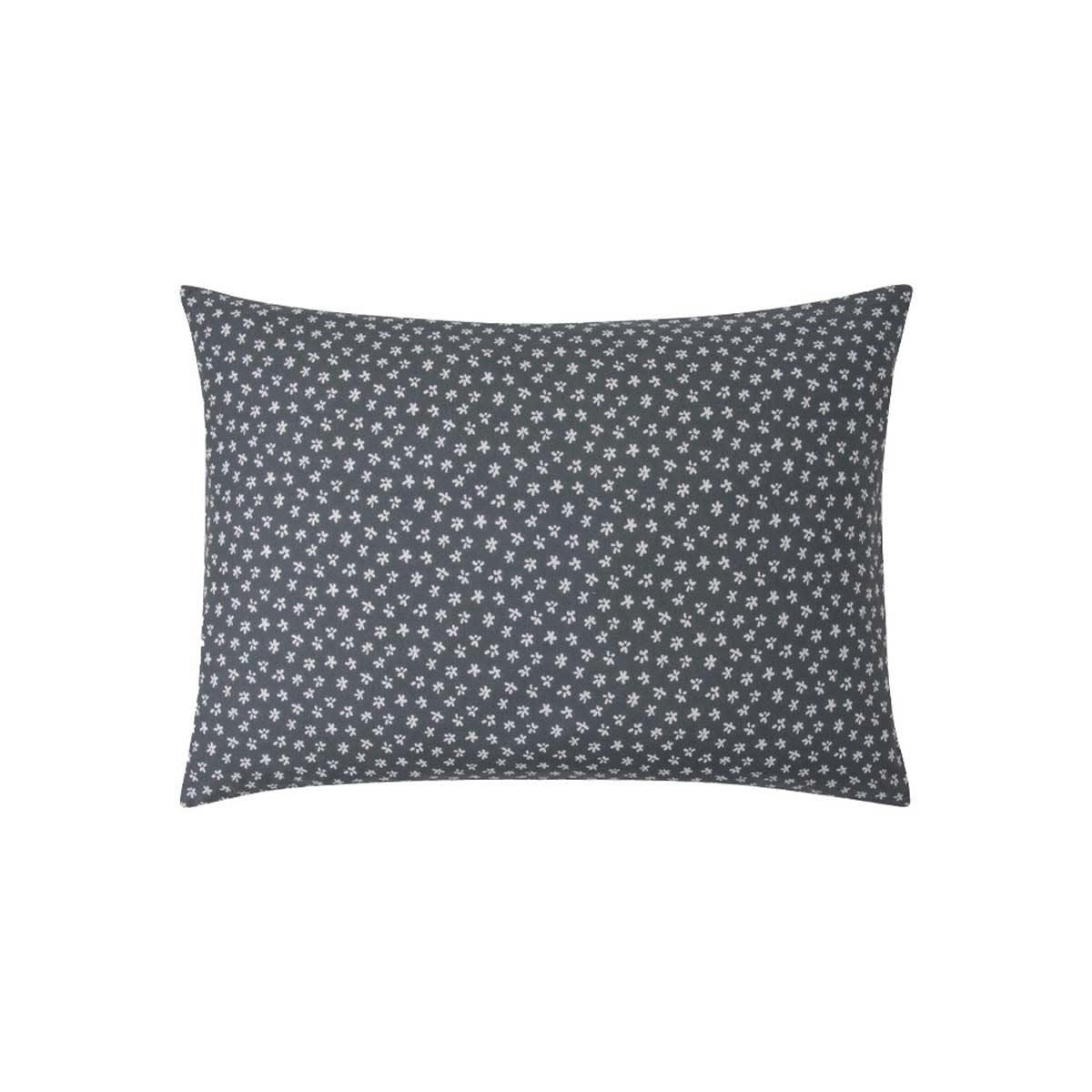 HORTENSE - Taie d'oreiller imprimée en lyocell gris 50x70