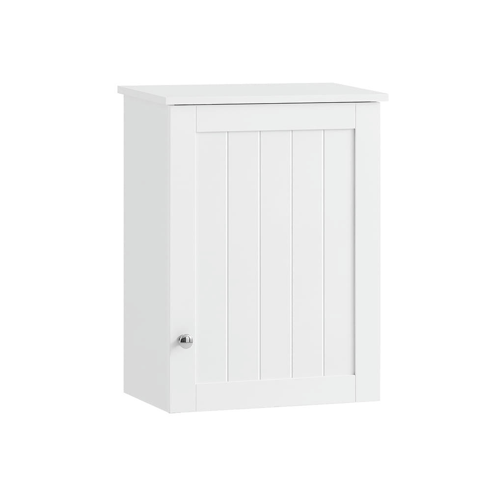 - Meuble haut de rangement effet bois blanc