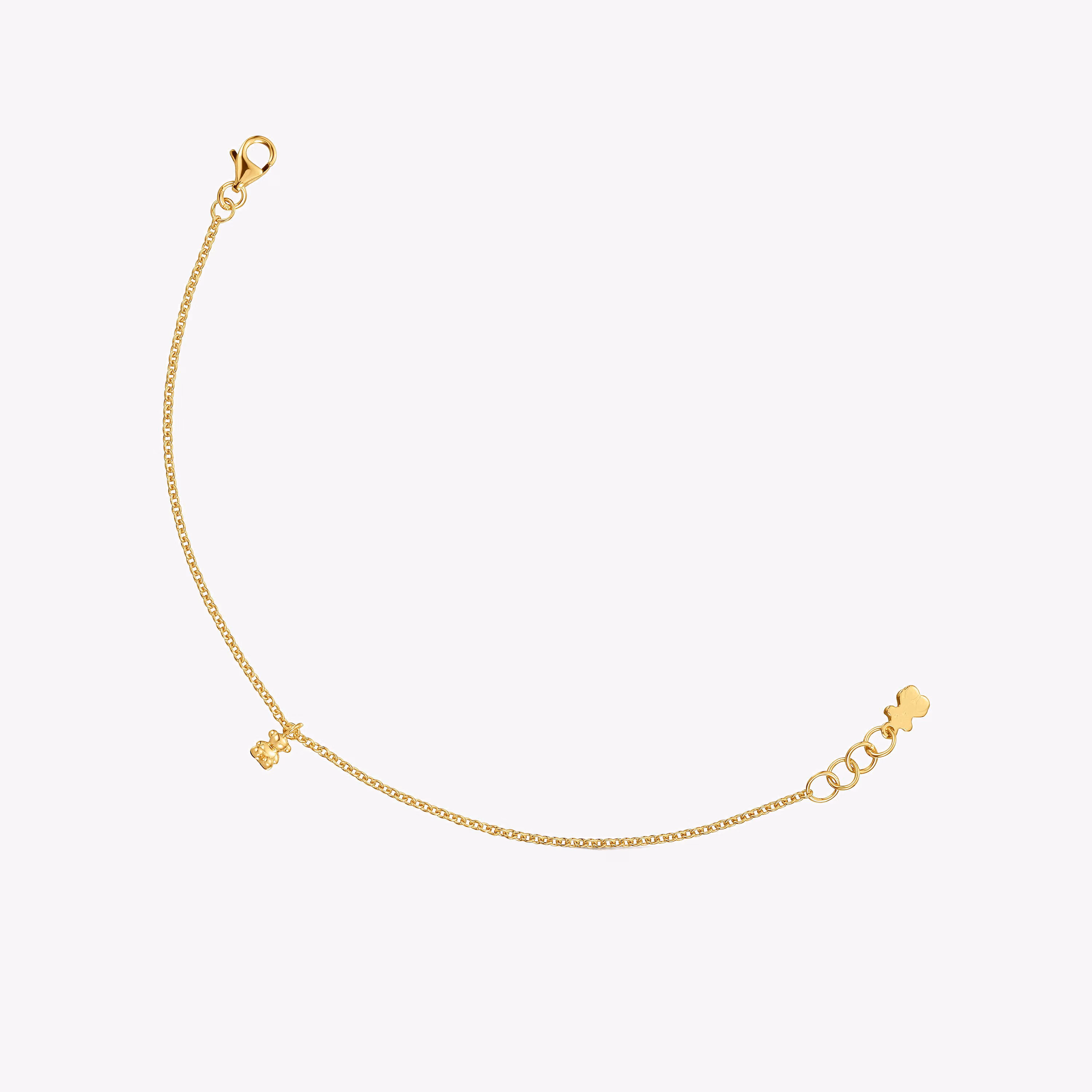 Pulsera cadena con baño de oro 18 kt sobre plata y anillas redondas Bold Bear