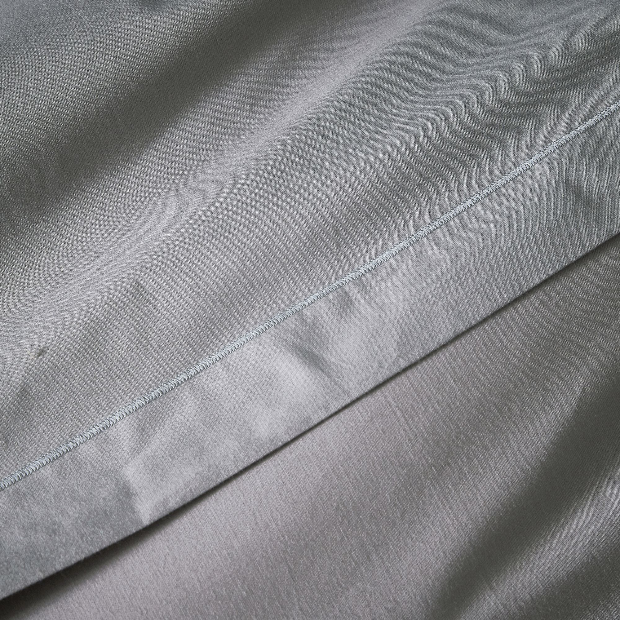 CALANQUES - Drap plat en coton 270x300cm - gris restanque