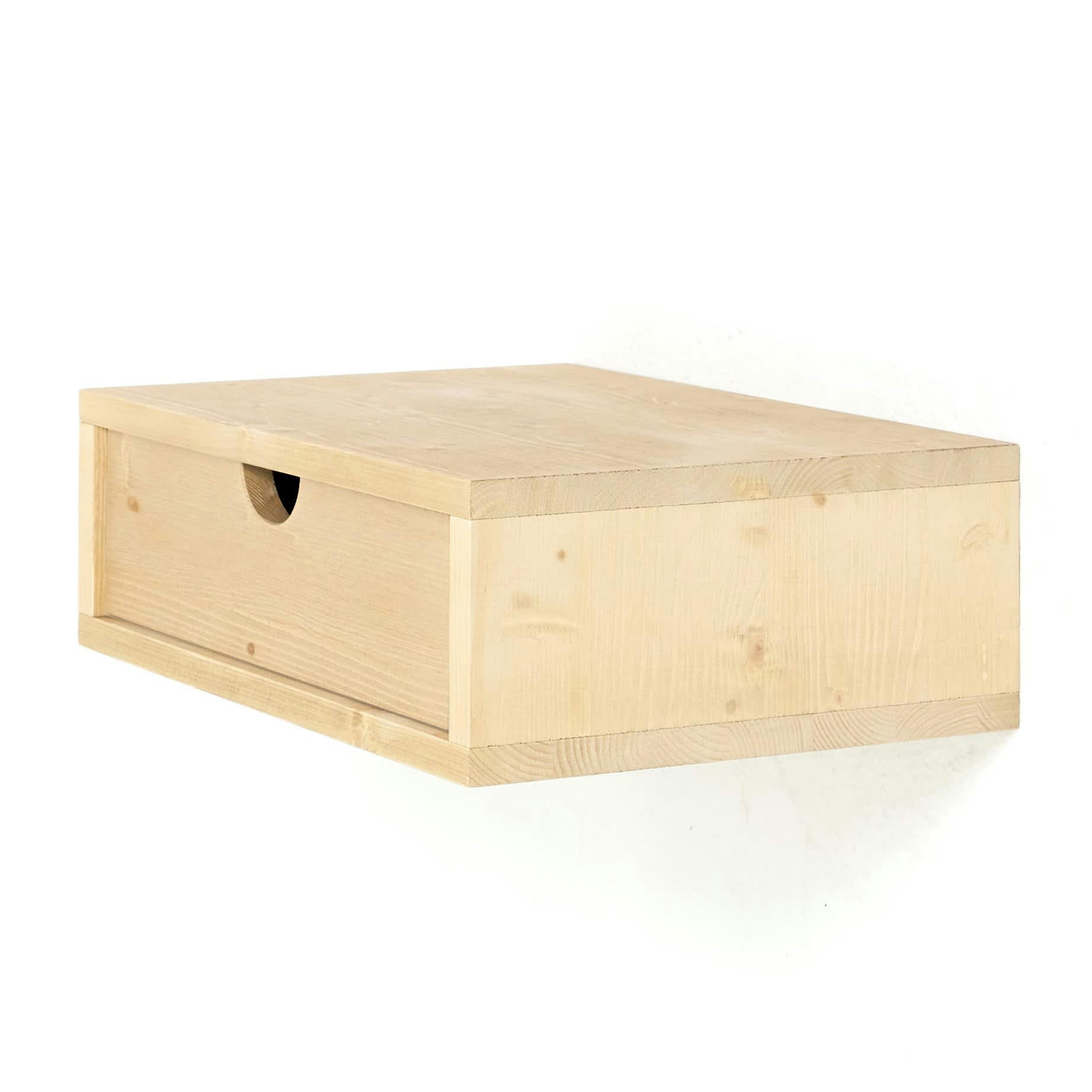 ANEU - Table de chevet flottante en bois de couleur beige