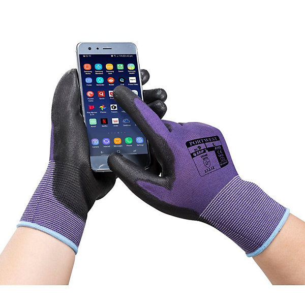 Gants de manutention PU Tactile Portwest Violet 9