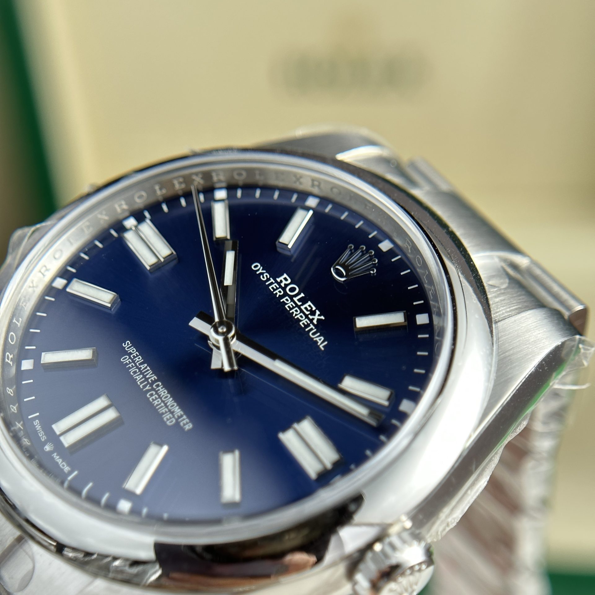 Rolex Oyster Perpetual 124300 904L Steel Blue Dial 41mm Oyster Super Clone