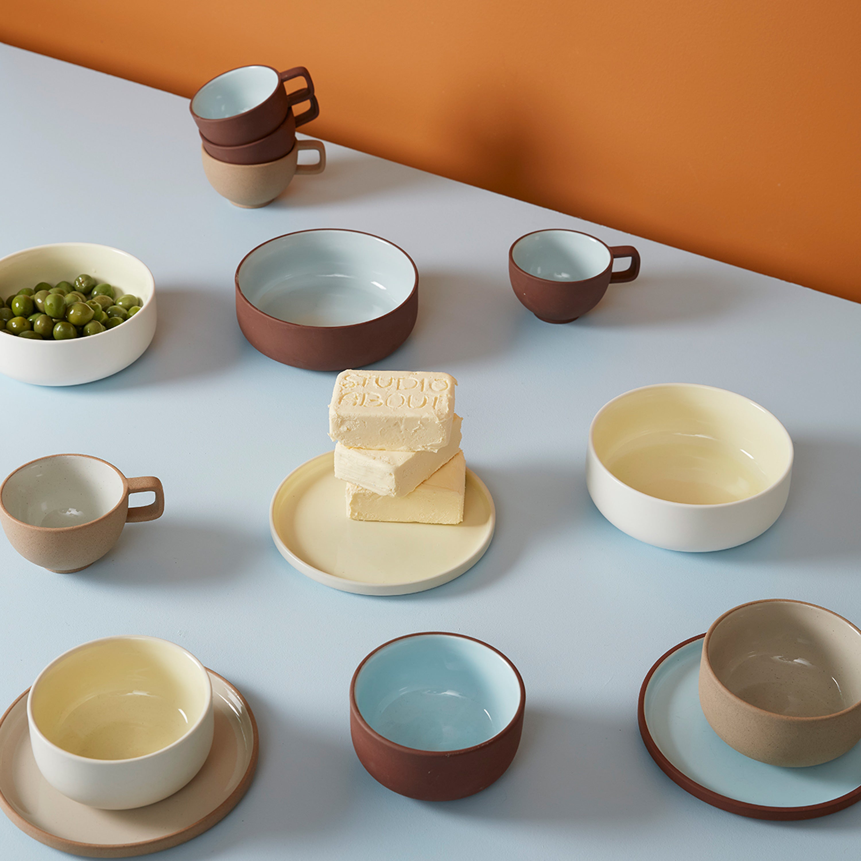 Studio About Clayware Kom Medium - Set van 2 - Sand