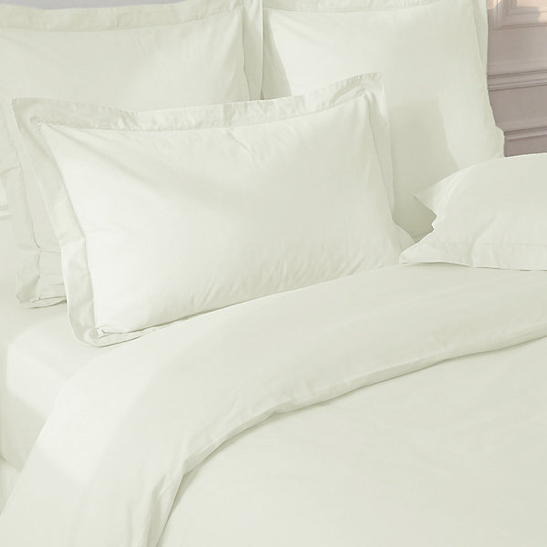 Lot de 2 taies d'oreiller en percale de coton Ecru 65x65 cm SOFT PERCALE