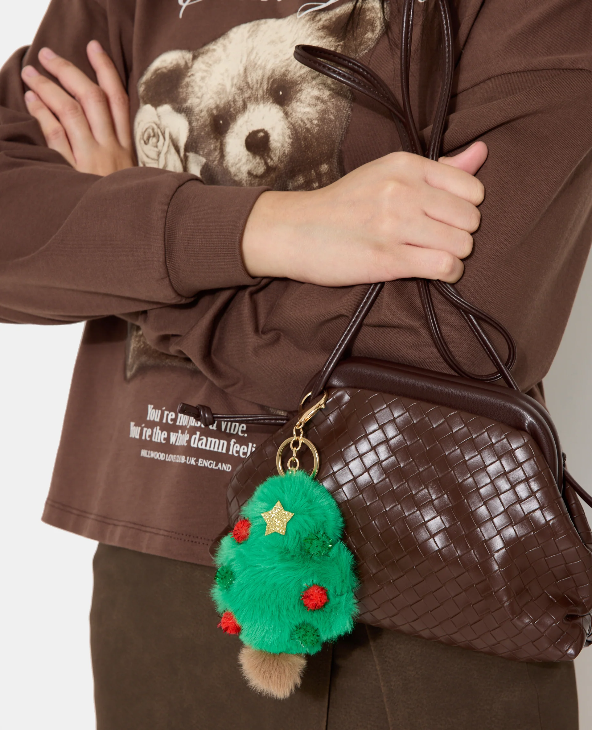 Déco de sac sapin en peluche