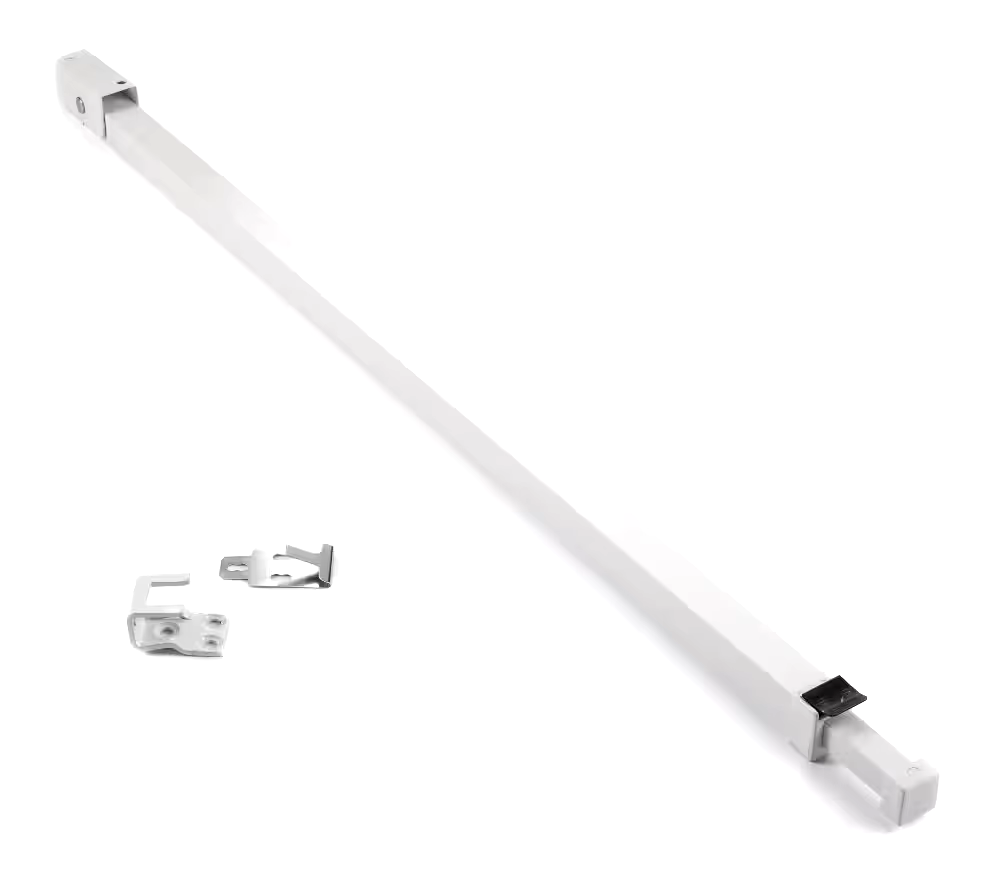Ideal Security 25.75-in to 47.5-in Patio Door Security Bar, with Childproof Anti-Lift Lock, White