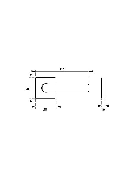 Paire de béquilles Veles pour porte, carré 7mm, argent - THIRARD