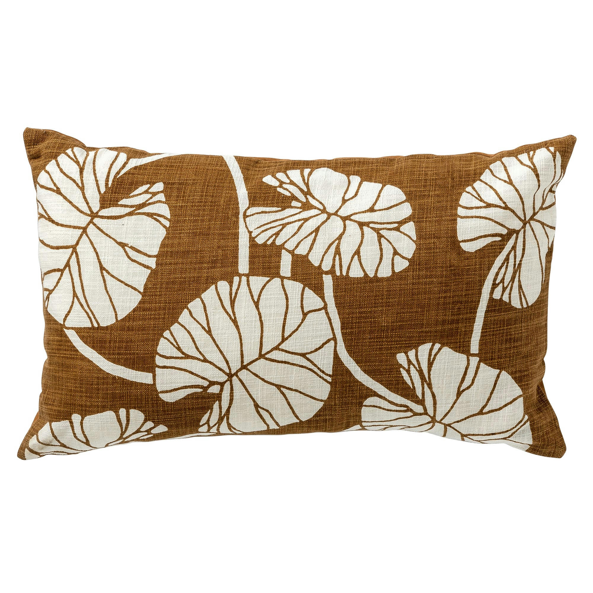 Jules - Coussin - marron en coton 30x50 cm avec motif fleuri