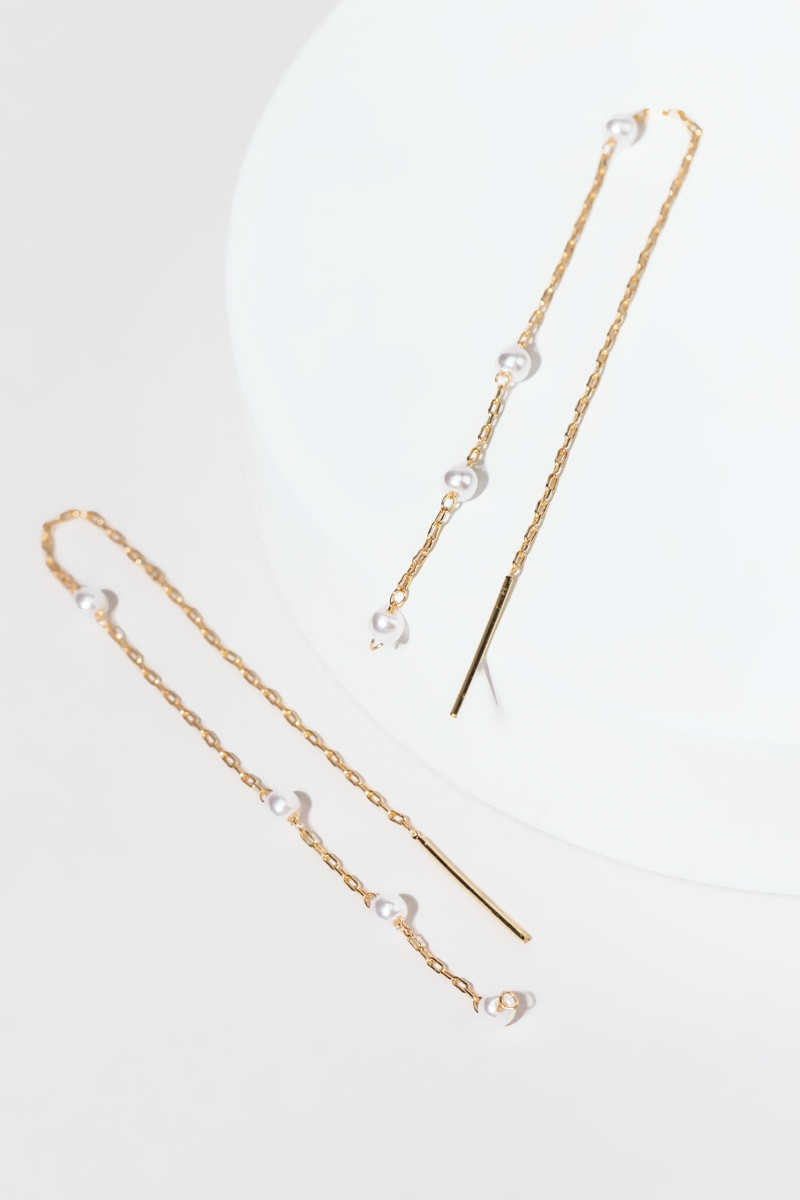 Susie Delicate Linear Pearl Earrings