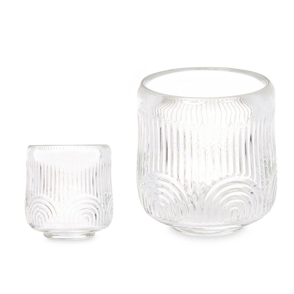 Castiçal transparente em vidro 9,5cm