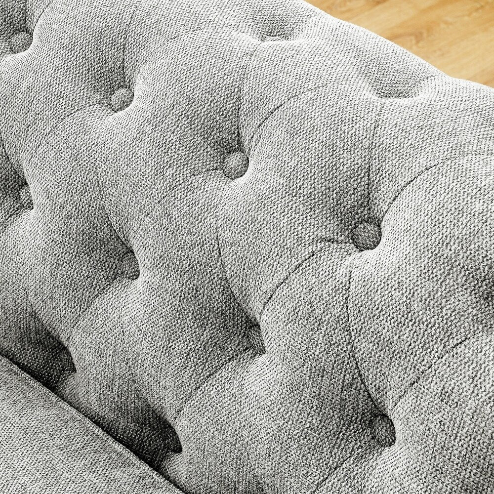 Chesterfield Sofa Tufted Upholstered PU 3-Seater Sofa