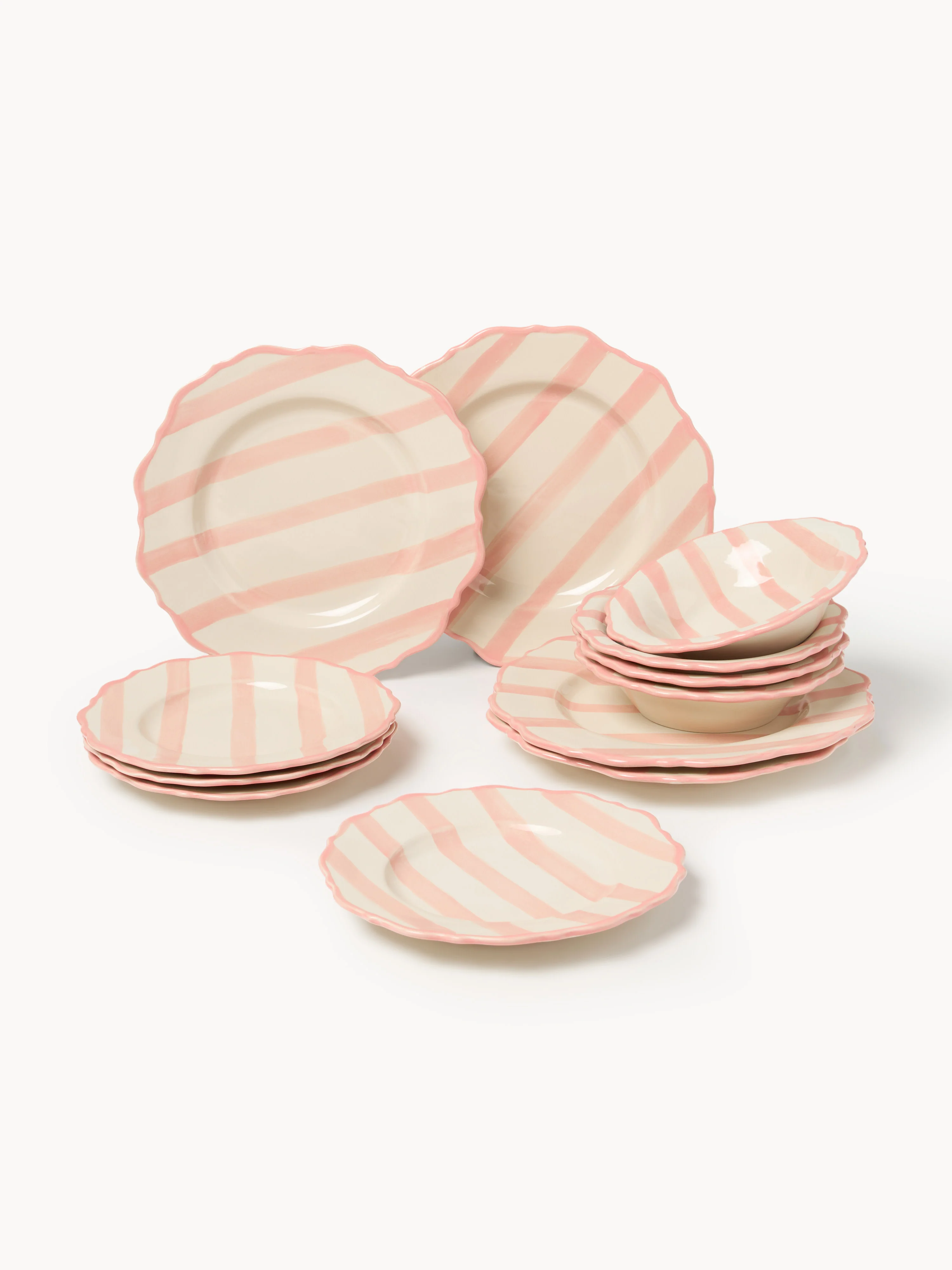 Handbemaltes Geschirr-Set Donald, 4 Personen, 12er-Set