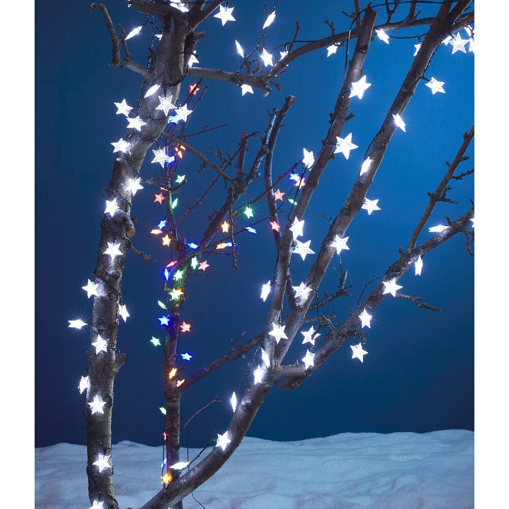 Guirlande électrique 100 Led étoile Blanc 9,9 m