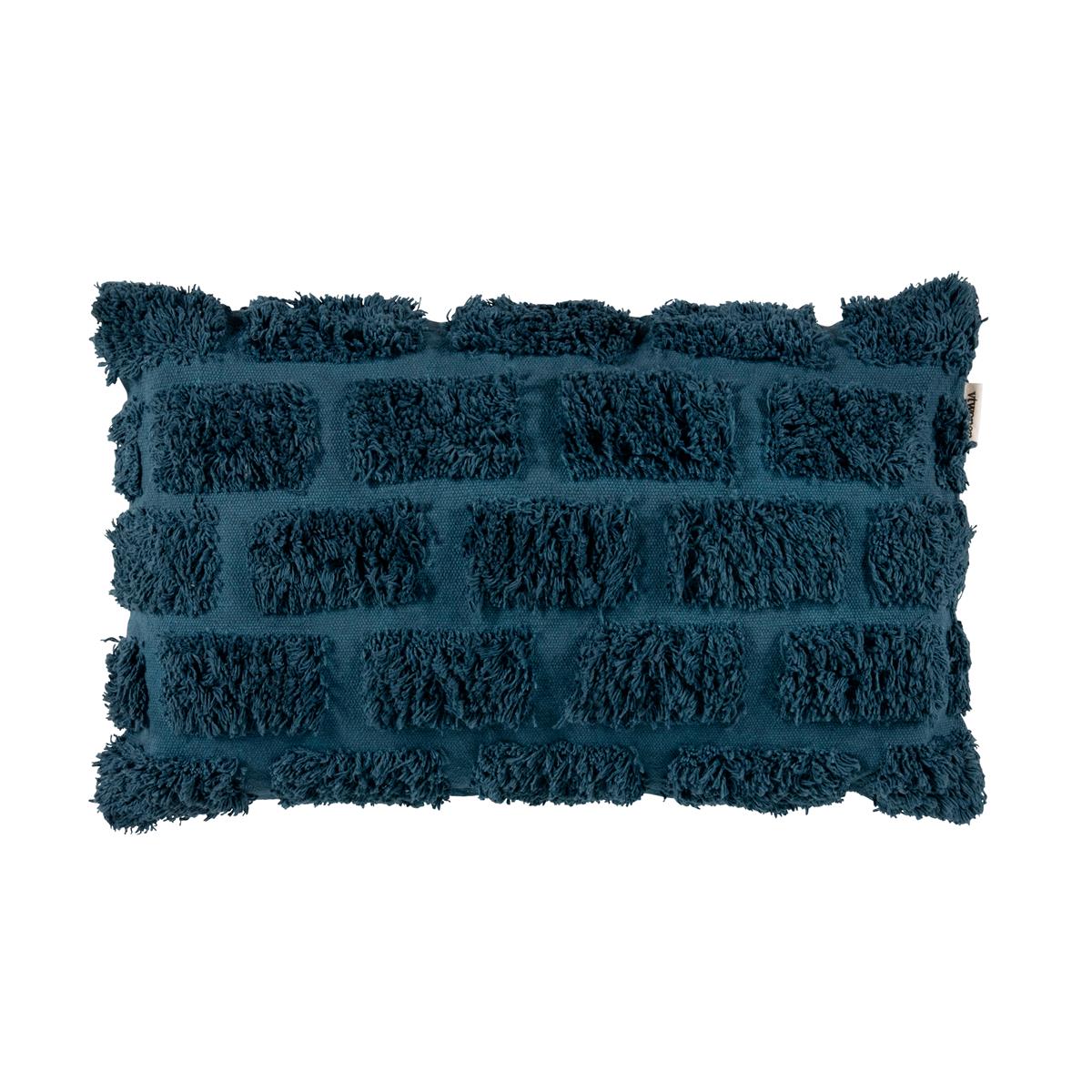 vtwonen decoratiekussen Tufted - 30x50 cm - donker blauw