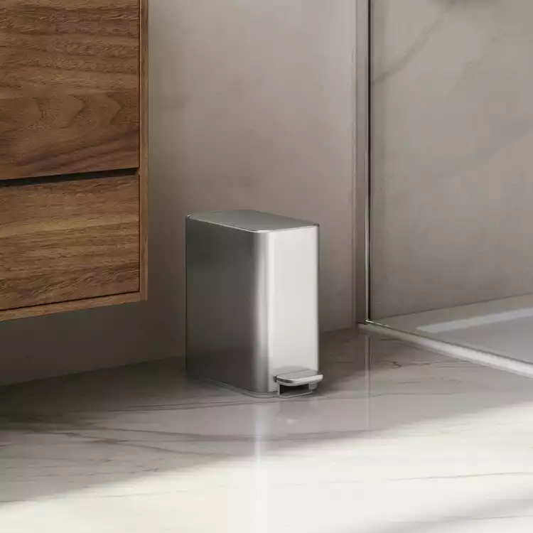 Simplehuman 5L Slim Bathroom Pedal Bin - Stainless Steel