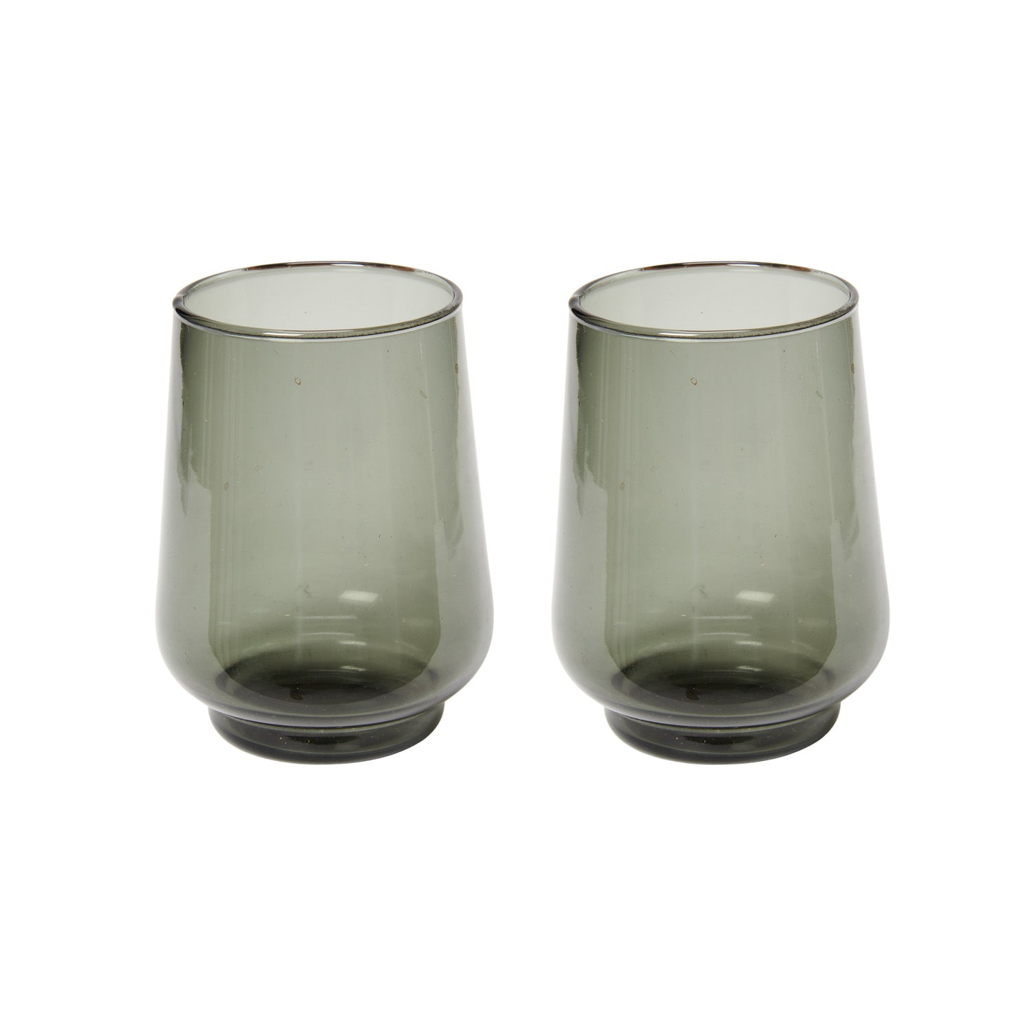 Return to Sender Glas 400 ml antraciet grijs - set van 2- stapelbaar - handgeblazen