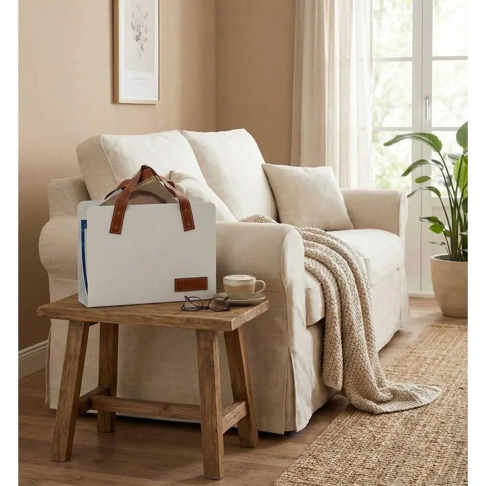 Tijdschriftenrek - 35 x 10 x 38 cm - Wit