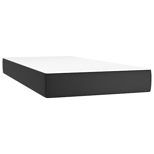 NNEVL Box Spring Bed with Mattress Black 107x203 cm King Single Faux Leather