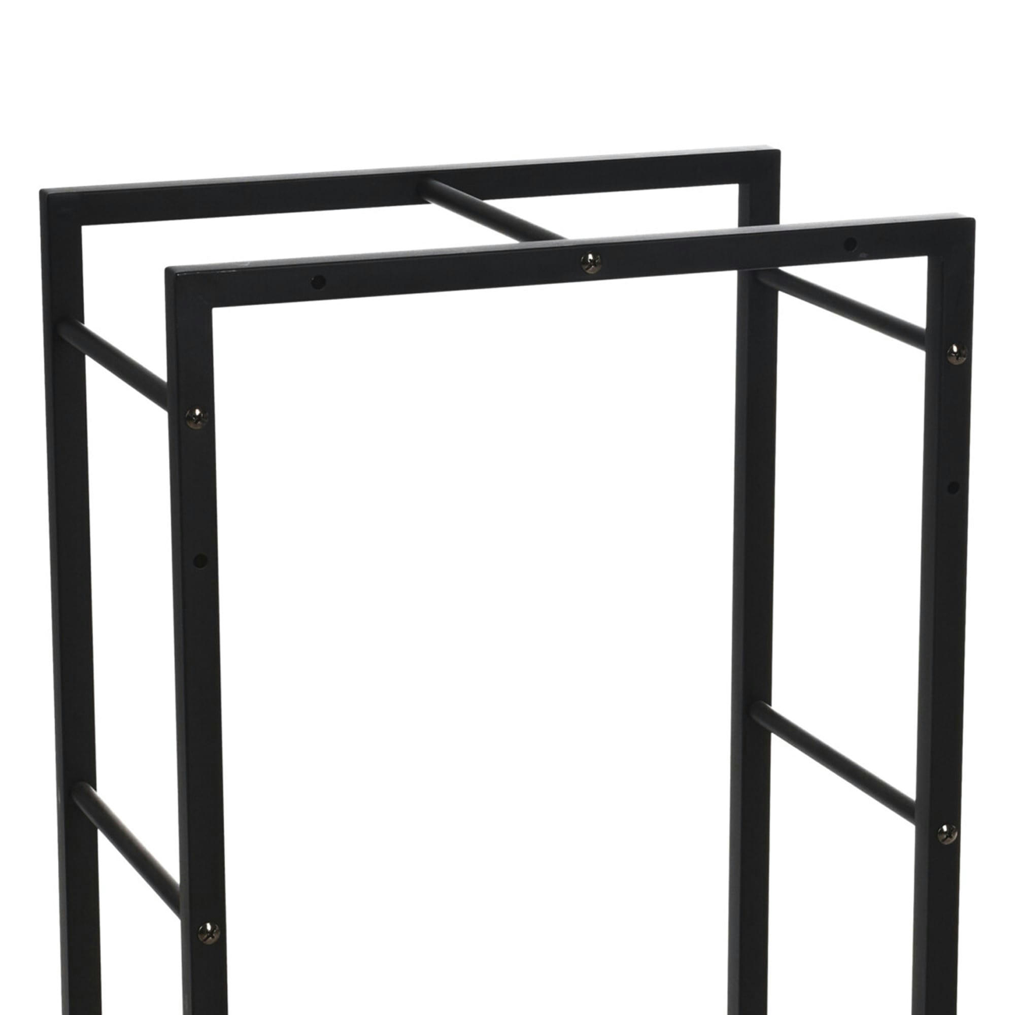 - Range bûches pour intérieur en métal noir 45x28x70cm