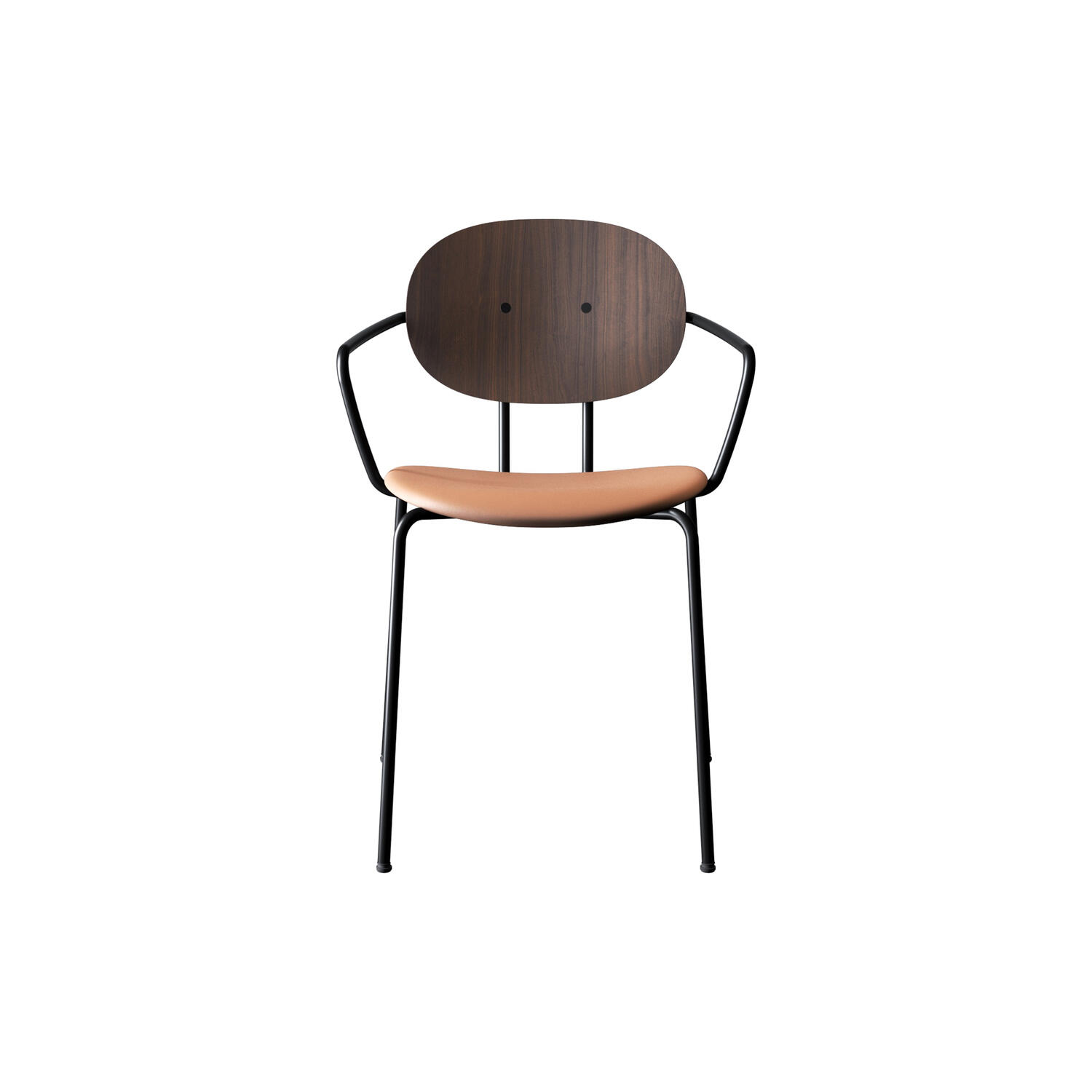 PIET HEIN Chair with Arms, oiled walnut/Silk Cognac