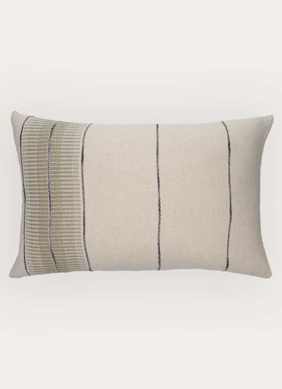COUSSIN AVEC RAYURE TISSÉE KAKI