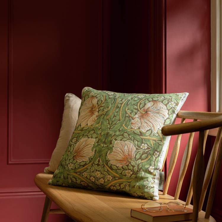 Habitat x Morris & Co. Pimpernel Cushion - Green - 50x50cm