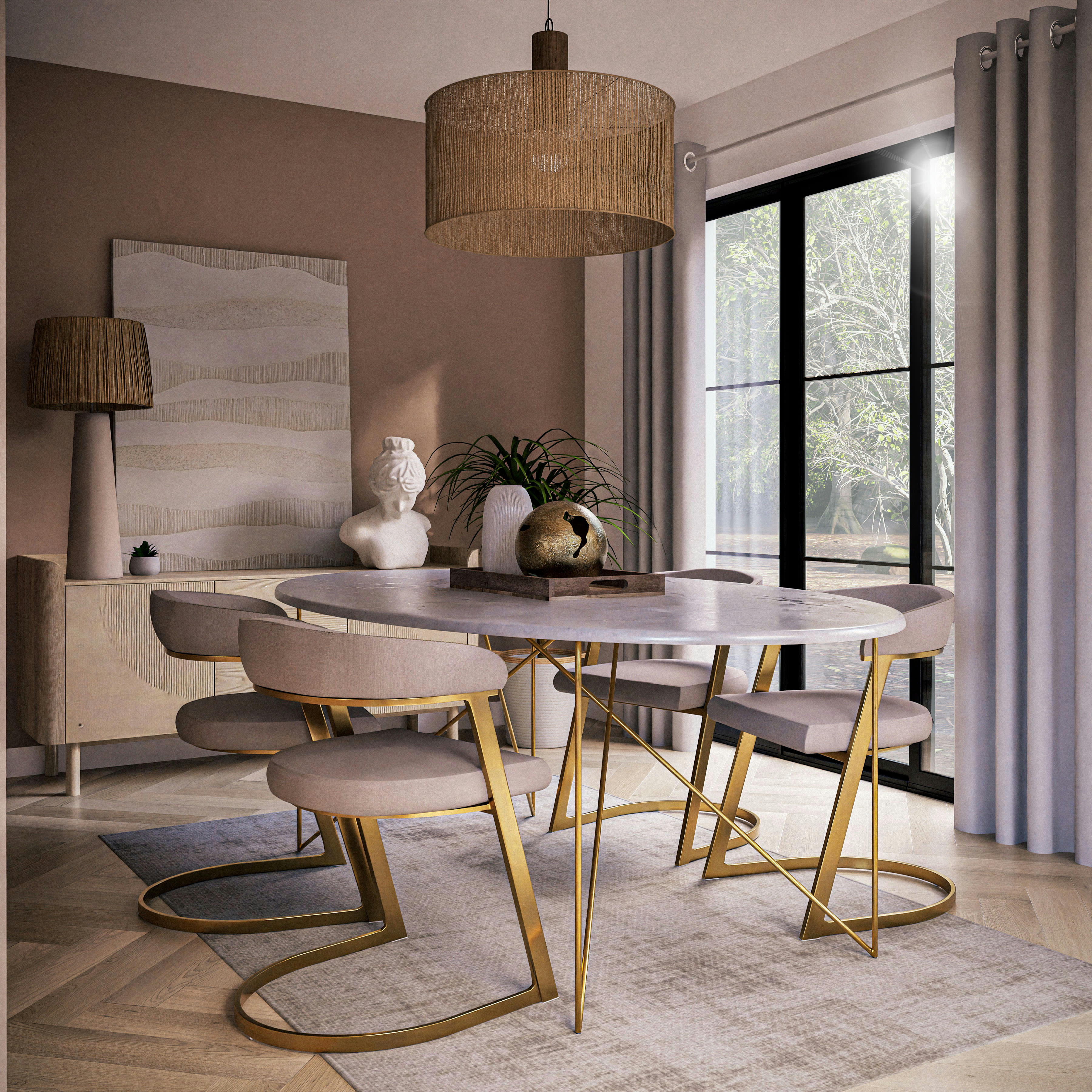 - Statuette buste femme beige effet vieilli H50