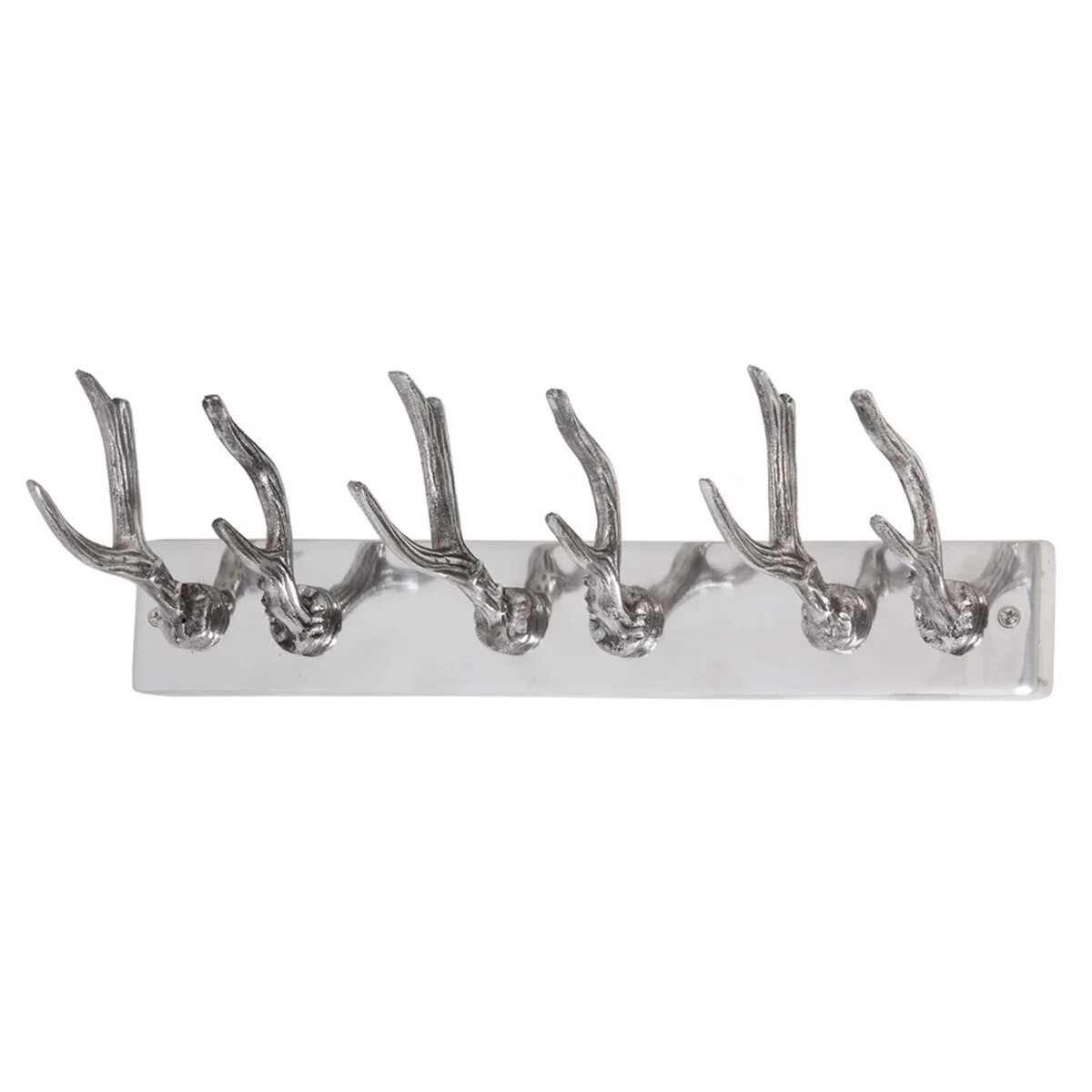 Vintage Aluminum Antler Mount Rack With Six Hooks - 20 x 5.5 x 5.5