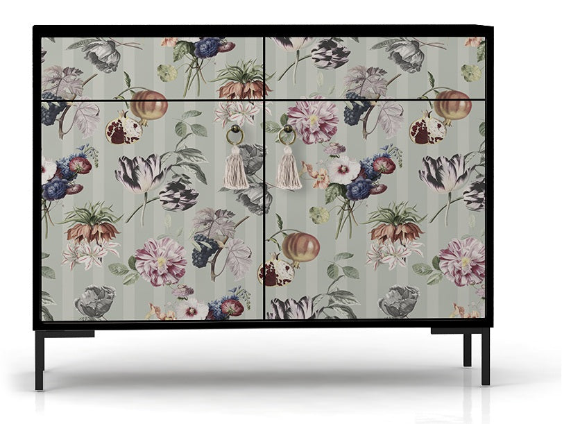 Dressoir MDF 2 deuren en 2 lades met print CHAMPETRES