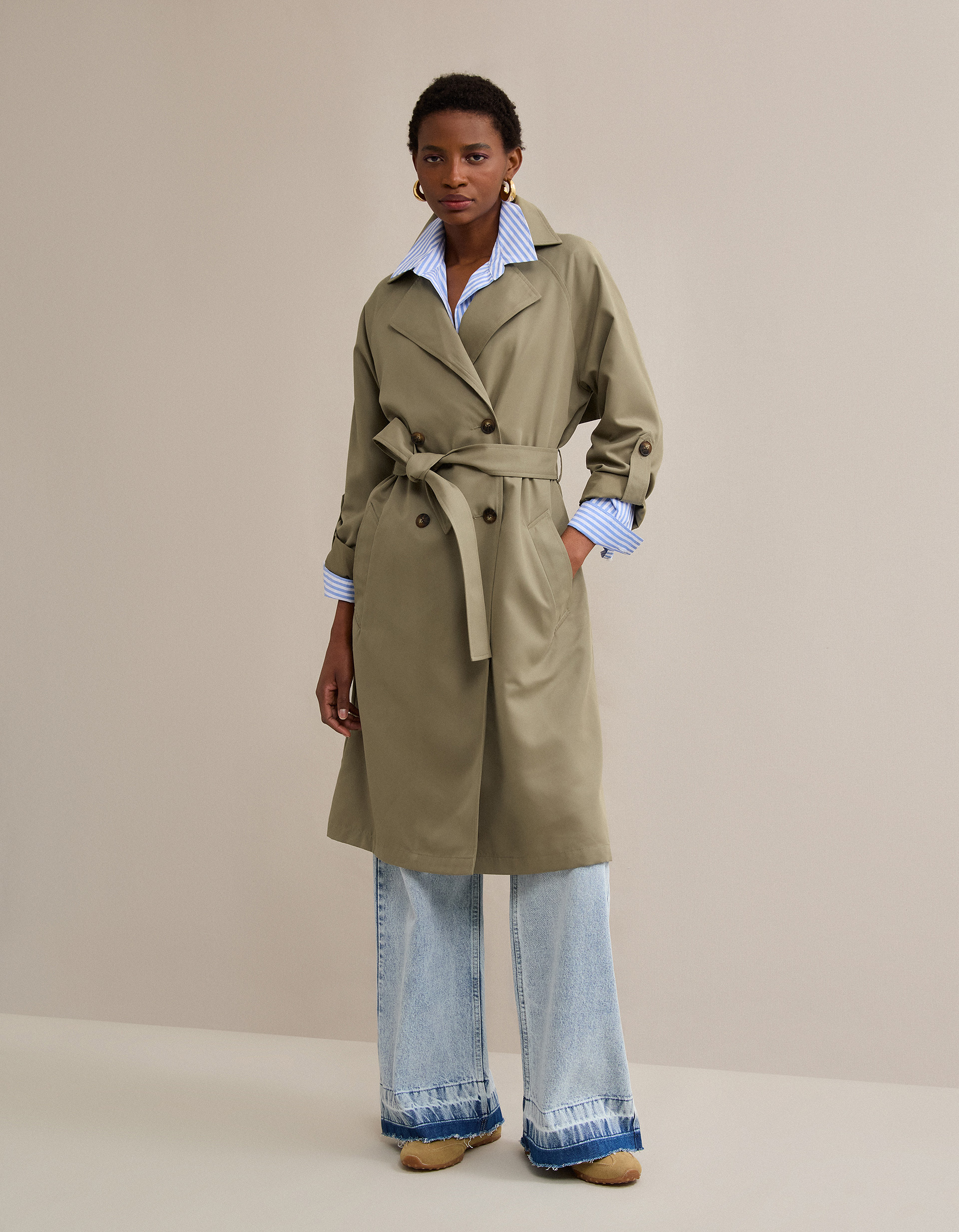 Gabardina, Mulher, Verde