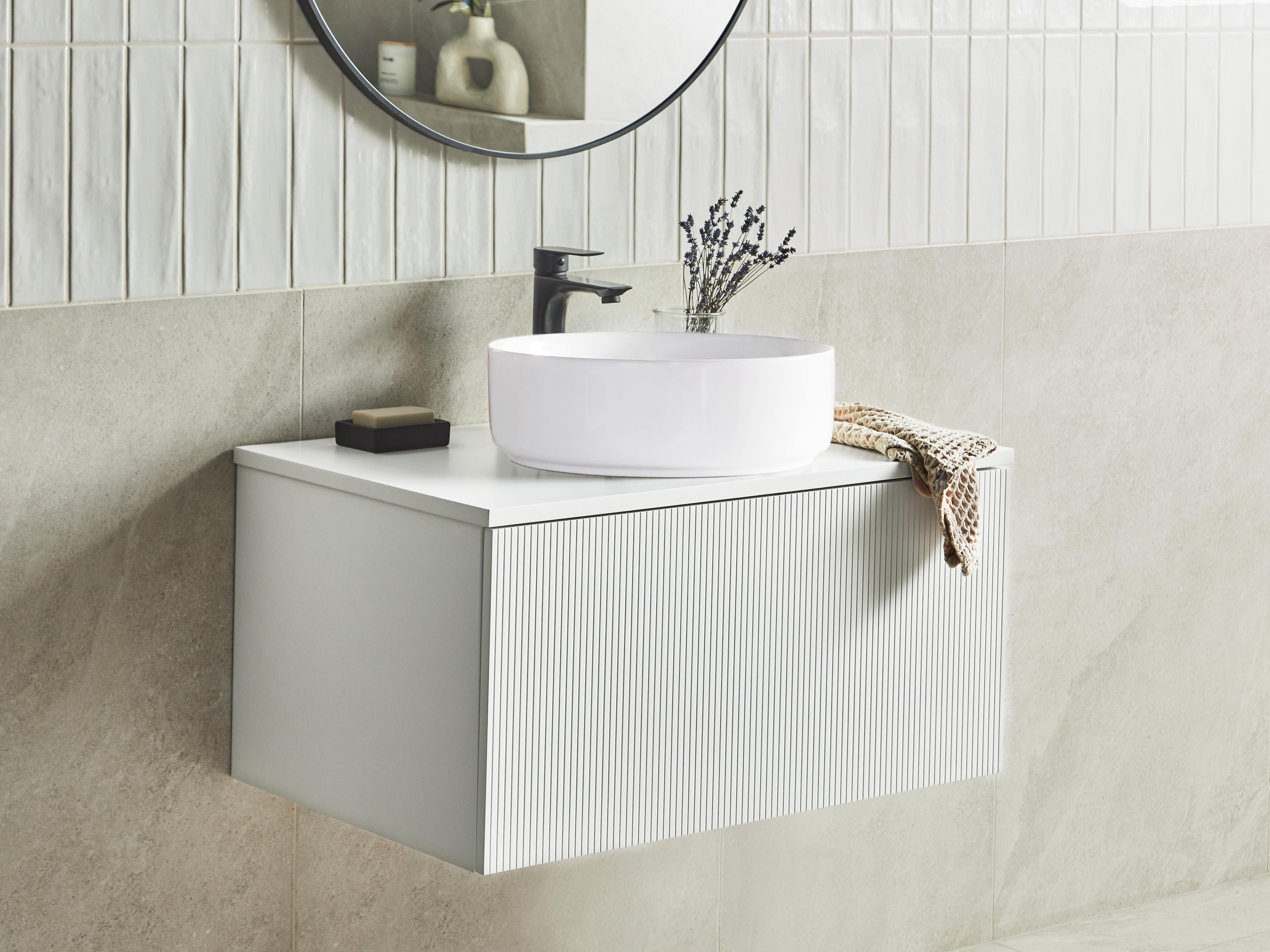 Wall Mounted Vanity Unit ALZIRA 80 cm White