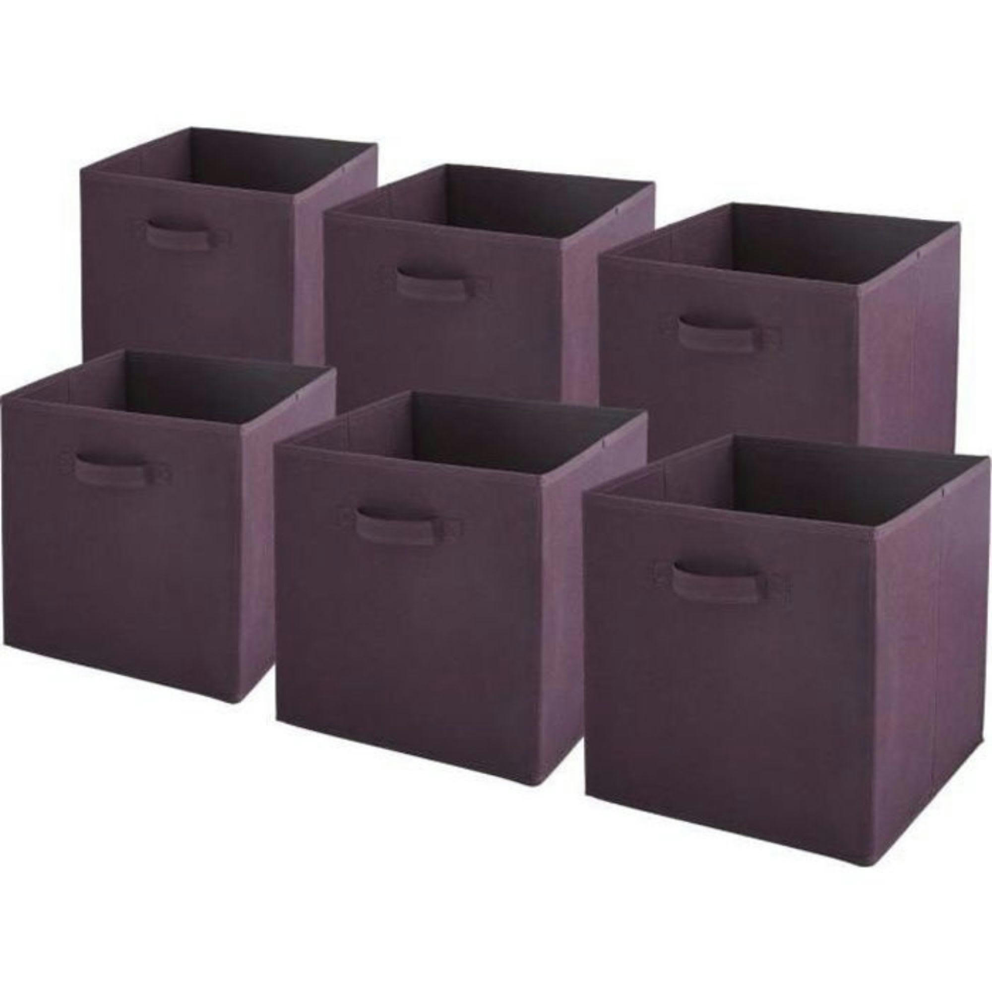 - Lot de 6 paniers  pliables en tissu violet 31x31x31cm