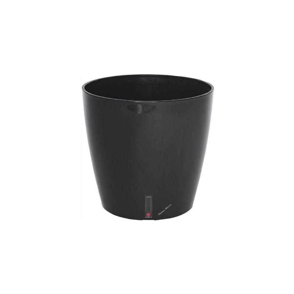 - Pot en plastique rond avec réserve d'eau 30 cm eva noir