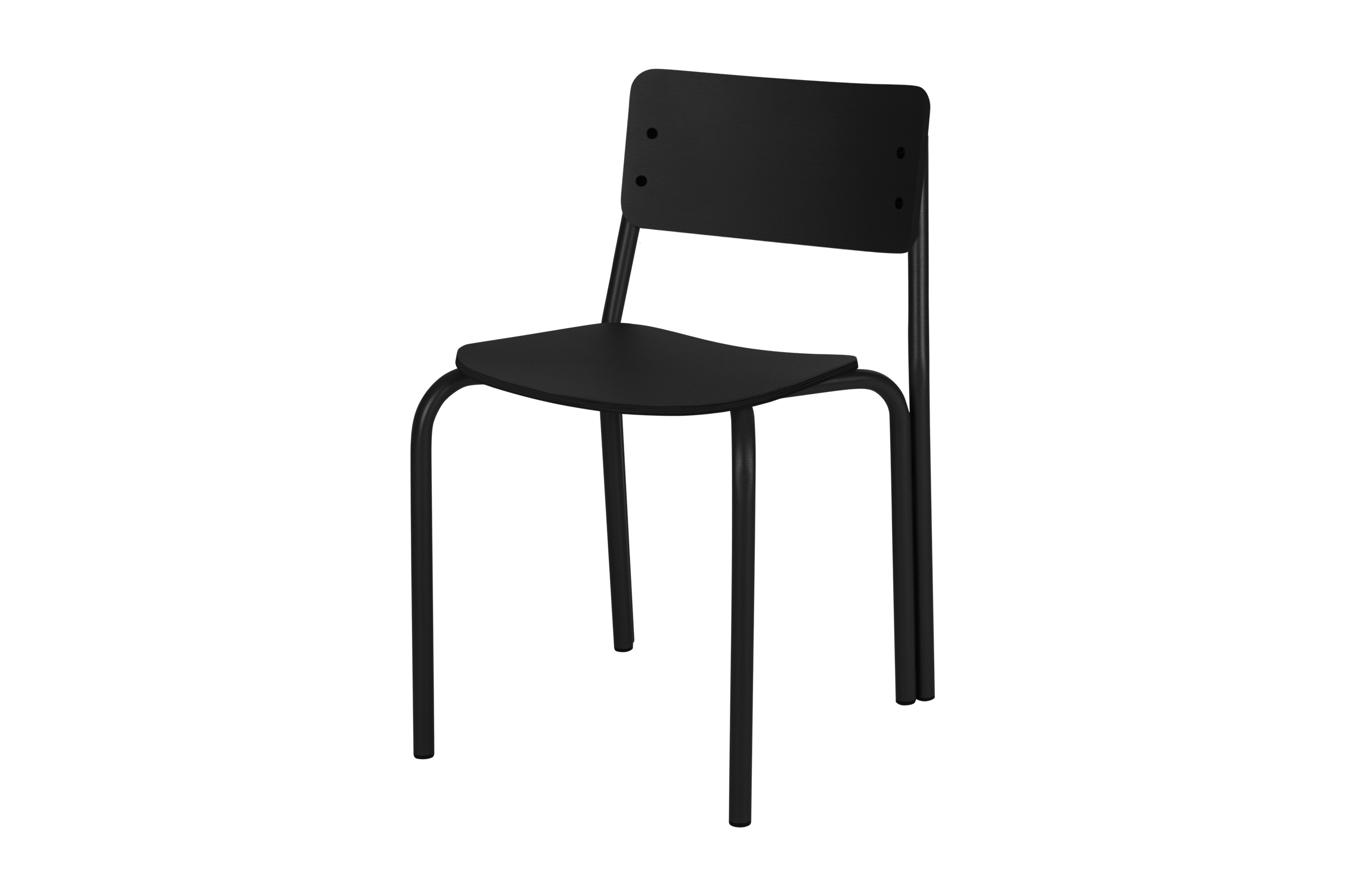 noo.ma Kei Chair - strak plywood design Vulcano Black, zithoogte 44,5 cm