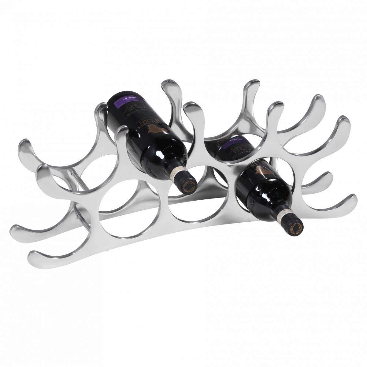 FineBuy Stojak na wino metal srebrny