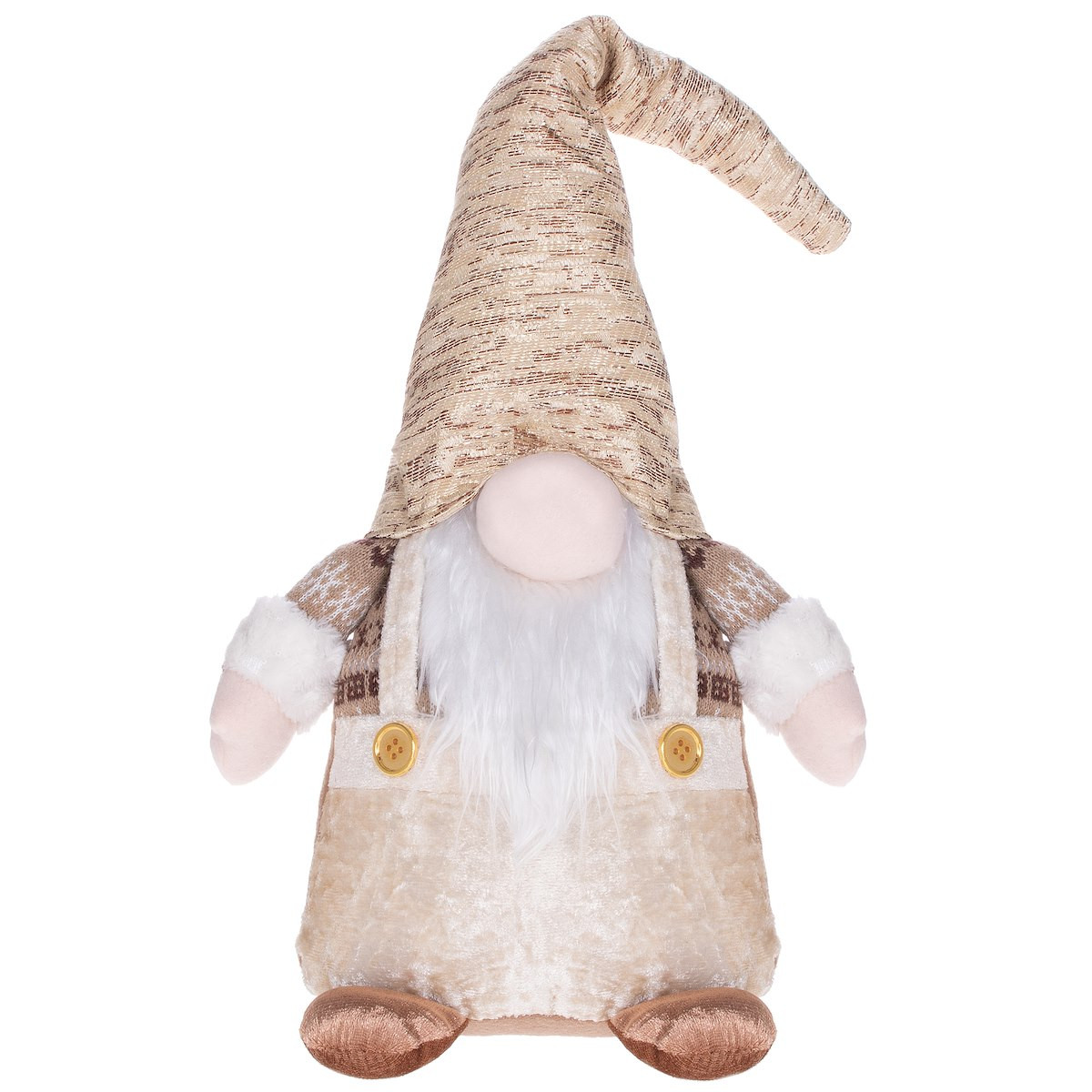 Mikołaj 35 cm krasnal świąteczny, gnom złoty