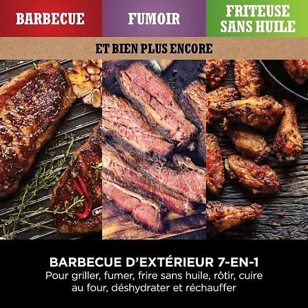 Barbecue Electrique - Grilladeélectrique et fumoir NINJA - Woodfire OG701EU - 7 programmes de cuisson
