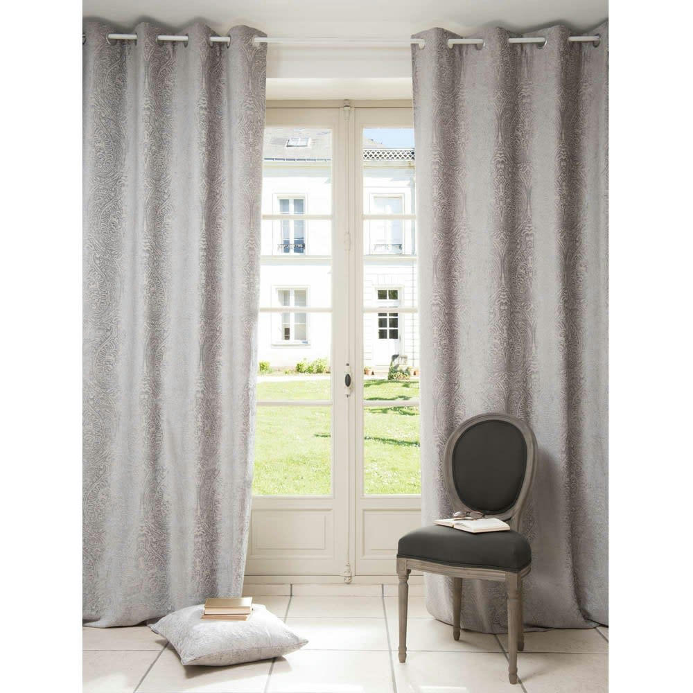 Aliénor - Rideau à œillets beige à l'unité 130x270