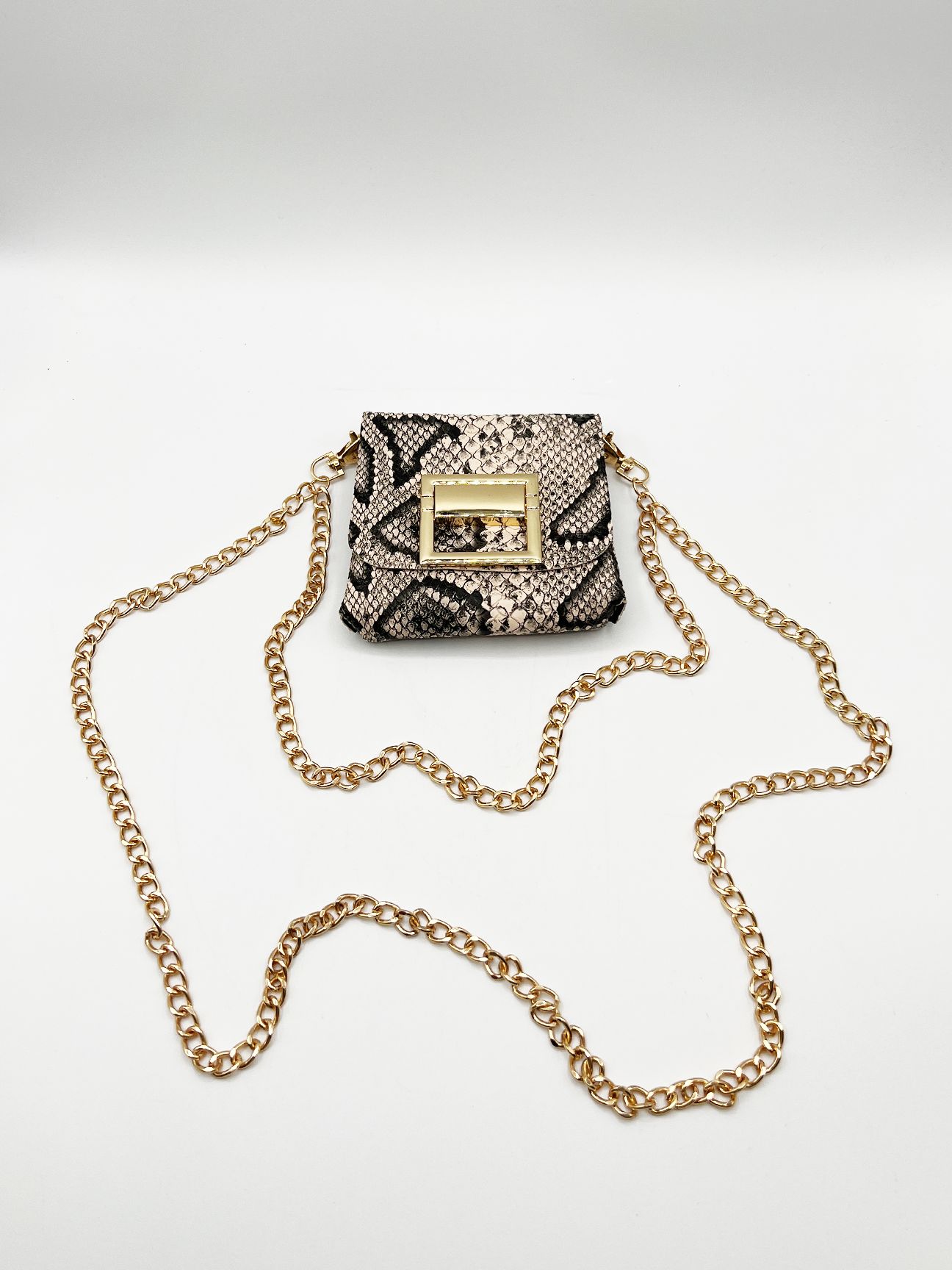 SVNX Faux Croc Belt with Detachable Bag and Chain