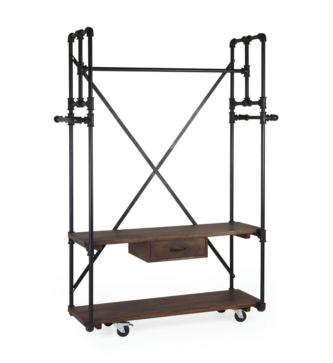 PIPA - Portant en bois marron et fer noir