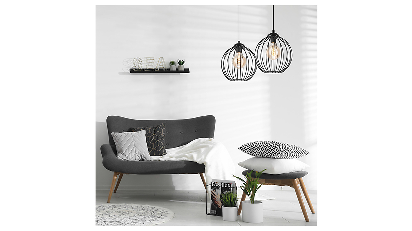 Lampa wisząca Zoya 2-punktowa stalowa czarna