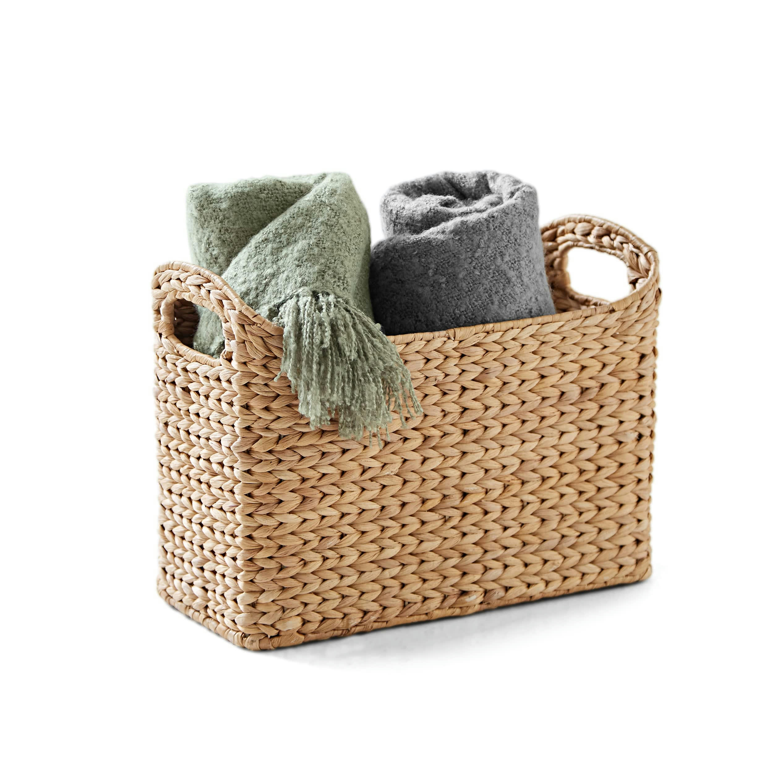 PORTE MAGAZINES NATUREL - Panier en fibres naturelles beige