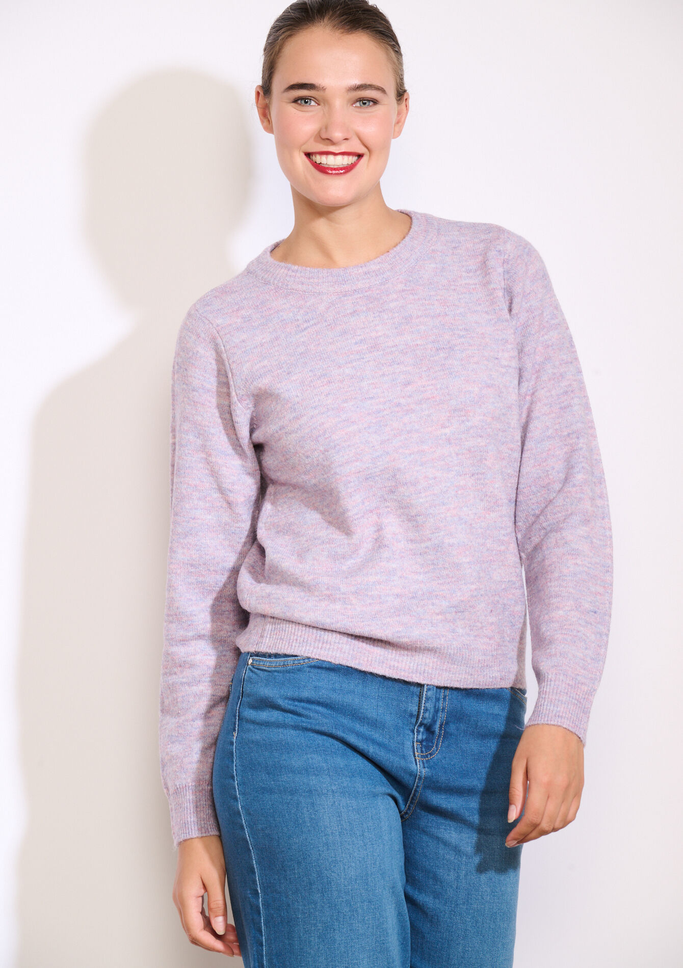 Zachte trui met ronde hals