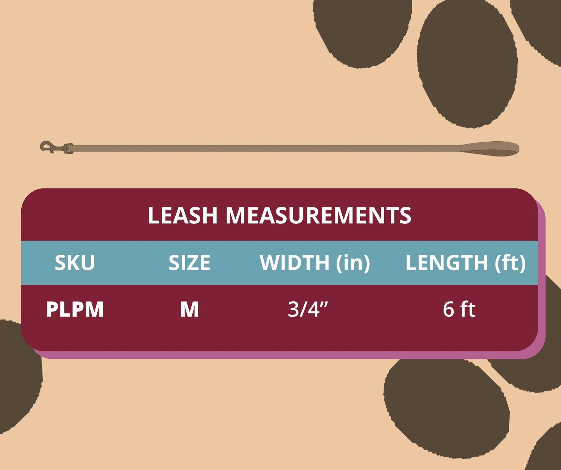 Perri's Premium High-Pressure Pet Leash, Pawprint, 6-ft