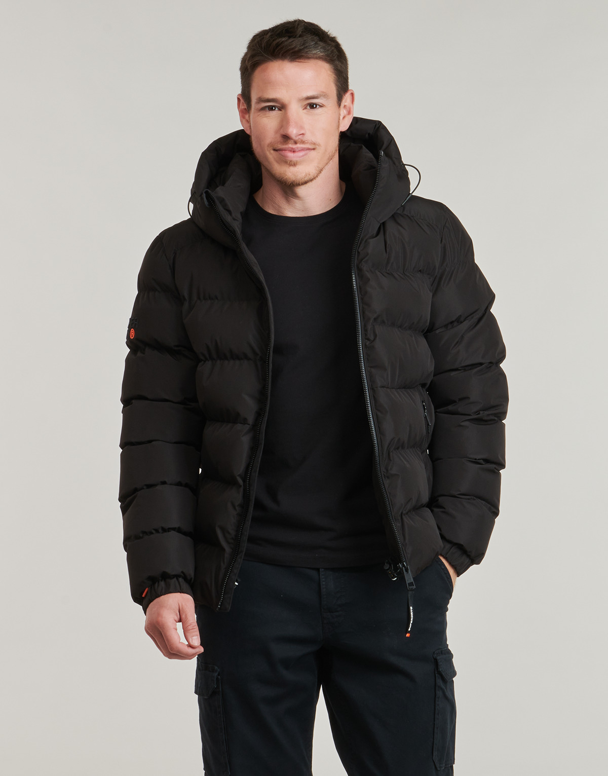 Superdry - HOODED SPORTS PUFFR JACKET - Black
