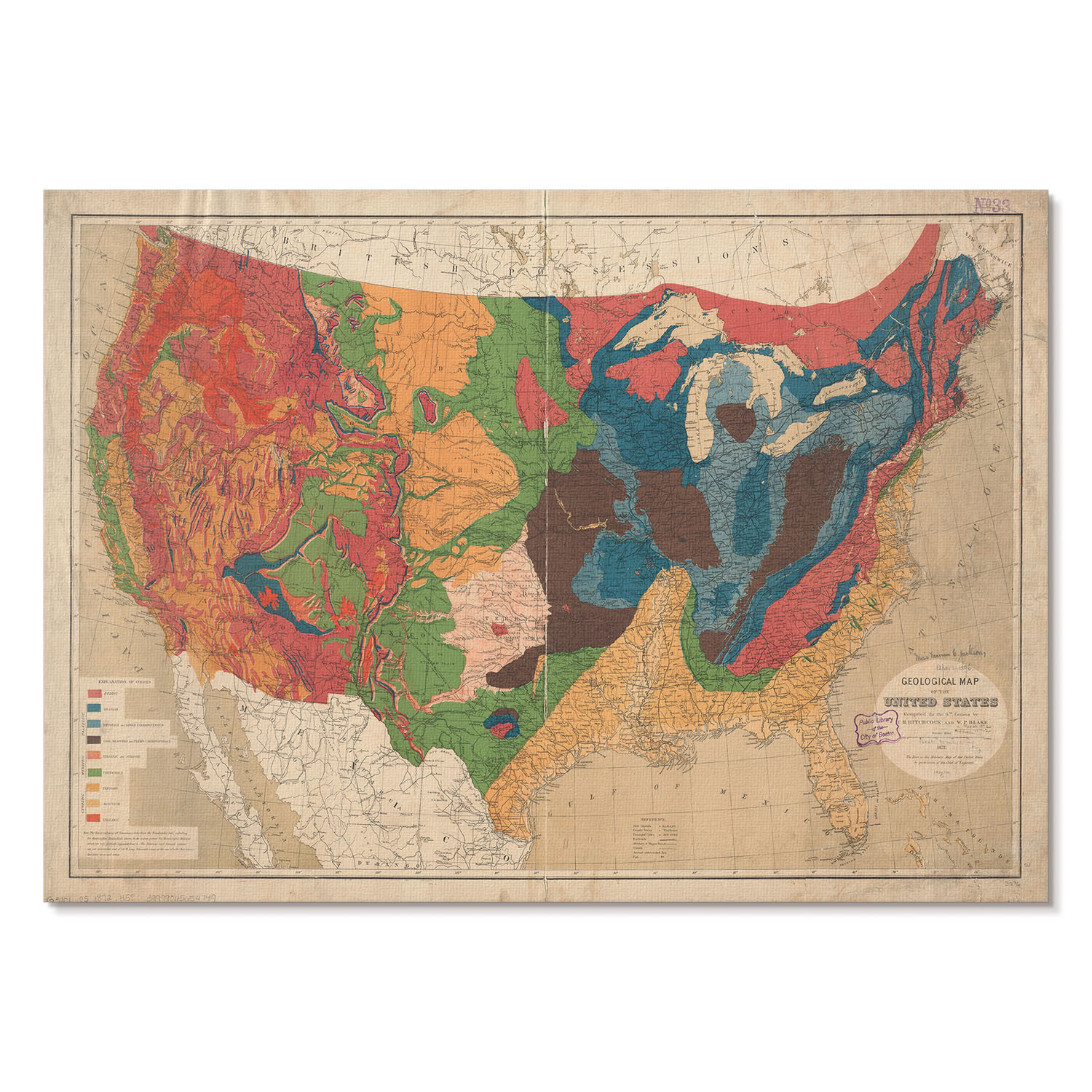 Grafiki na ścianę A4 Mapa geologiczna USA projektu Williama Blake’a