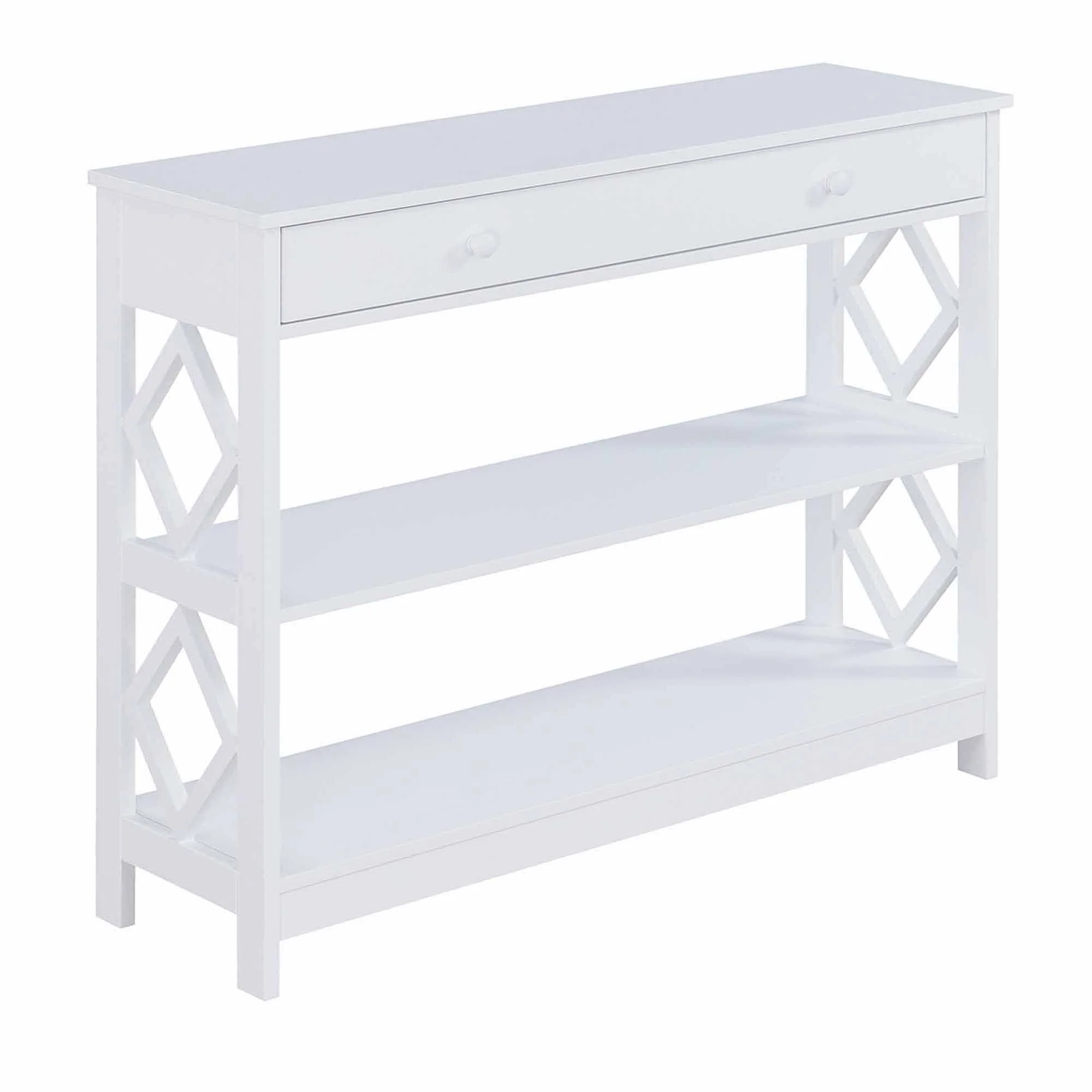 Convenience Concepts Diamond 1 Drawer Console Table with Shelves