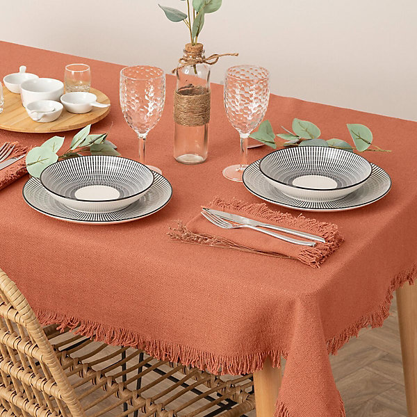 Nappe Maha - coton - rose terracotta - 250x150 cm - Atmosphera