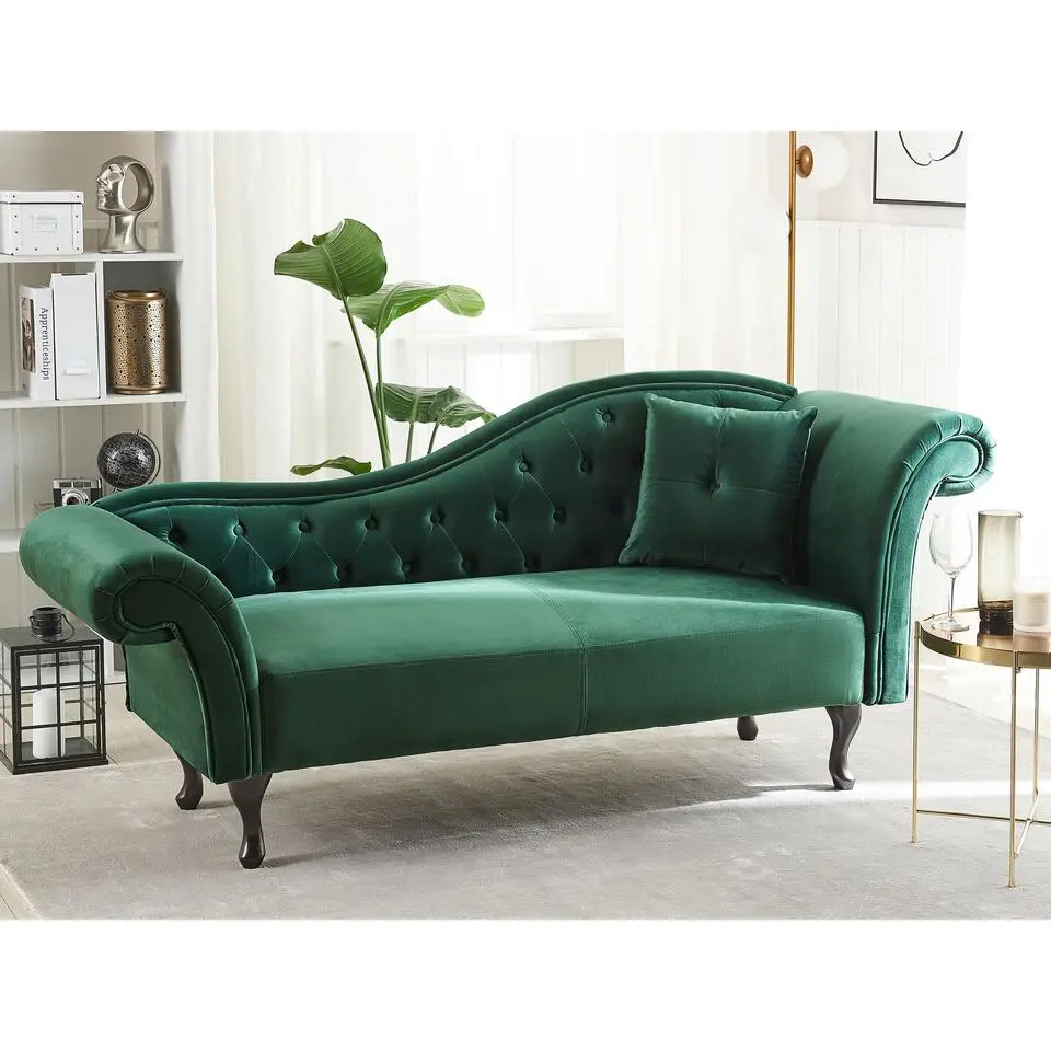 LATTES - Chaise longue - Groen - Rechterzijde - Fluweel